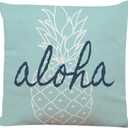 Throw Pillow Cover Cute Girl Aloha Pineapple Pattern Square Decorative Throw Pillow Cushion Case for Home Couch Living Room Bed Sofa Car 18 x 18 Inches Pillowcase (Ofo-0011)