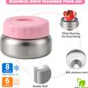 Bento Lunch Box with 9.5 oz Soup Thermo, Kids Leakproof 4 Compartments Bento Box with Silicone Cupcake,Fruit Fork,Spoon and Sauce Cup,Insulated Food Jar for School Travel-Rainbow Horse