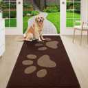 Buganda Dog Door Mat for Muddy Paws, Absorbent Dirt Trapper Washable Indoor Doormats, Non Slip Low-Profile Mud Mat for Dogs, Front Entrance Doormat for Inside Floor (59x24 Inches, Brown)