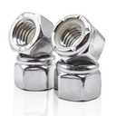 3/8"-16 Nylon Insert Lock Nuts 40pcs SAE 304 Stainless Steel Nylon Locknuts Hex Lock Nuts Reusable Anti-Loose Corrosion-Resistant for DIY Home Automotive Industrial