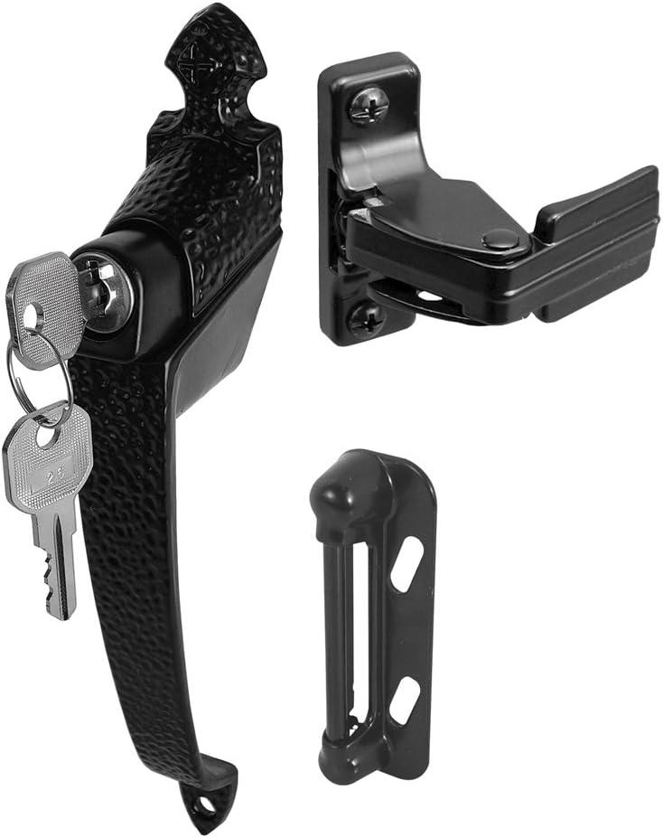 Prime-Line K 5080 1-3/4 In., Black, Colonial Push Button Lock with Key (Single Pack)
