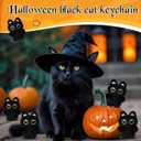 Nosiny 12 Pcs Christmas Black Cat Bag Charm Squeaky Cute Black Cat Plush Keychain Accessories for Kitty Lovers, Birthday Gifts