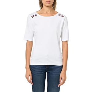 Tommy Hilfiger Women's Tie Sleeve Top (X-Large, Bright White)