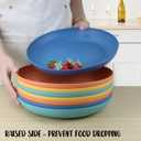 BUSOKIP 11 Inch Large Wheat Straw Plates 8 Pieces, Unbreakable Dinner Plates Reusable Plastic Plates Alternatives, Microwave Safe Plates for Kitchen, Plates Set of 8 (Multicolor)