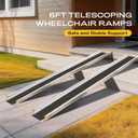 6FT Adjustable Wheelchair Ramp Telescoping Ramps for Wheelchairs Portable Wheelchair Ramps for Steps Home Threshold Doorways with Storage Bag 600 LBS Capacity Aluminum Ramps