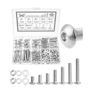 Mr. Pen- Nuts and Bolts Assortment Kit, 228 pcs, Stainless Steel, M5 Screws (7 Sizes 8-30mm)Button Head Socket Cap Screws Assorted Nuts and Bolts Nut Bolt and Washer Assortment Bolt and Nut Assortment