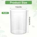 9 Pack Clear Plastic Cylinder Vase – 4.1 Inch Acrylic Flower Vase Bulk, Small Round Wide Mouth Containers for Centerpieces, Home, Office, Wedding Decor (3” Diameter)