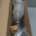 Jinei 15 Pcs 6 oz Spherical Plastic Potion Bottles Ball Shape Sand Art Bottles with Funnel Christmas Cocktail Ornament Balls Candy Jar for DIY Wedding Party Crafts Decoration, (Wood Color, Cork) 