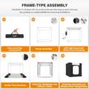 Photo Studio Light Box Photography 32"x32" with 100 LED and 4 Colors Backdrops Photo Box with Lights, Foldable Picture Box for Product Photography with 6500K Brightness