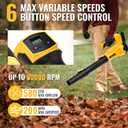 Cordless Leaf Blower Compatible with Dewalt 20V Max Battery 580CFM Electric Leaf Blower Cordless, with Turbo Boost, 6 Speed Modes Brushless Motor, Battery Powered for Lawn Care, Yard (Yellow)