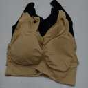 Vermilion Bird Women's 3 Pack Seamless Comfortable Sports Bra with Removable Pads (4 Pack:black*2 Beige*2)