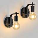 Wall Sconces Set of Two, Wall Light with Switch, Dimmble Black Sconce Lights Indoor, Wall Lights for Bedroom, Bedside Wall Lamps (Style 2-2pcs)