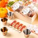 Vesici 50 Sets Baby Shower Favors 1.5 oz Stainless Steel Shot Glasses Cute Bottle Opener Keychains Thank You Tags Bags Thanksgiving/Fall/Gender Reveal Party Return Gift Guest (Orange)