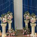 TINGE TIME Free Standing Artificial Rose Flowers Set of 2, Wedding Arch Altar Stage Decorations, Silk Fake Flower for Wedding Centerpiece Archway Aisle Welcome Entrance (DustyRose&NavyBlue)