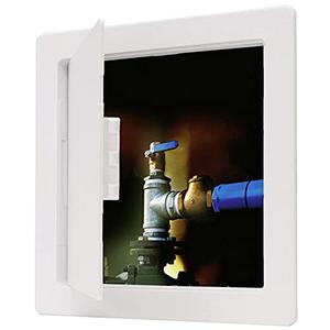 Access Door 12" X 12" Plastic Access Panel Removeable/Reversable Door with Frame for Concealed Wall/Ceiling Application - [Outer Dimensions: 13" Width X 13" Height]