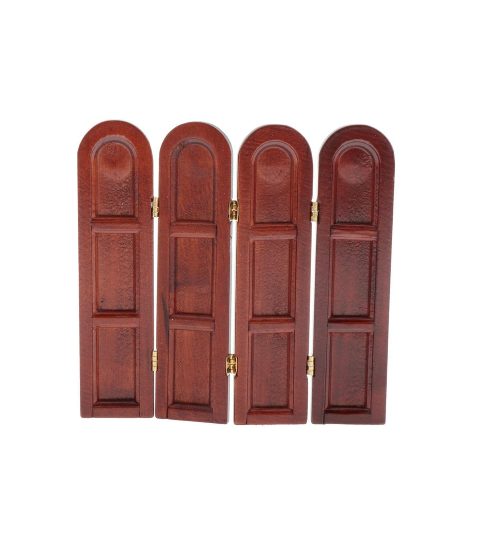 predolo Wood Miniature Screen 1/12 Dollhouse Decoration Accessories Wooden Furniture DIY Making Supplies Any Rooms Decor