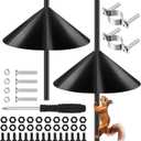 Qualirey 2 Pack 24 Inch Large Squirrel Baffle for Bird Feeder Pole, Outside Mount Bird House Guard for Outdoor Shepherd's Hook (Black,Pole)