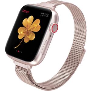 CTYBB for Apple Watch Band Series Ultra SE 8 7 6 5 4 3 2 1 38mm 40mm 41mm 42mm 44mm 45mm 49mm, Stainless Steel Slim & Thin Mesh Magnetic Clasp Strap Women and Girl Replacement Band for iWatch
