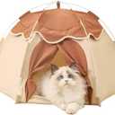 Gigreinc Cat Tent for Indoor, Indoor Dog House,Kitten Tent Suitable for Samll Dogs,Pet Cute Cave Nest Dog Houses(Beige, Large)