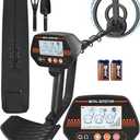 DetectTrek Metal Detector for Kids, 8" Waterproof Coil, Fun LCD Display with All Metal & Disc Modes, Adjustable Lightweight Starter Kit for Junior Treasure Hunts, Gifts for Kids Ages 8-12, MD-4070