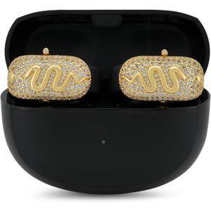 Snake Protective Cover for Bose Ultra Open Earbuds, Made with AAAAA Cubic Zirconia Stones, Easy to Remove, Includes Carrying Box