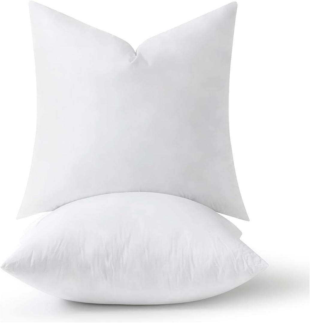 MIULEE 24x24 Pillow Inserts,Down Alternative Pack of 2 Euro Decorative Throw Pillows for Sofa Couch Bed, Ultra Soft Fluffy Bed Sleeping Form