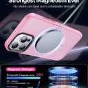 Strong Magnetic for iPhone 13 Pro Max Case [Compatible with Magsafe][Military Grade Drop Protection] Protective Shockproof Translucent Matte Slim Phone Case for iPhone 13 Pro Max, Pink