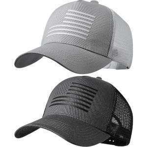 American Flag Trucker Hat,USA Hat for Men Women Snapback Baseball Cap Adjustable Breathable Mesh Side Durable Hats (Black)