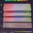 Wireless Keyboard and Mouse Combo, RGB Backlit, Rechargeable & Light Up Letters, Full-Size, Soft Typing, Sleep Mode, 2.4GHz Quiet Keyboard Set for Mac, Windows, Laptop, PC, Trueque (Rose Pink)