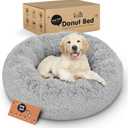 Donut Dog Bed - Premium Comfort for Anxiety Relief - Fluffy & Calming Design with Ultra-Plush Support | Cozy Round Dog Bed with Super Soft Circle Style (Grey, Small)