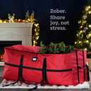 ZOBER Wide Christmas Tree Storage Bag - Maximum Accessibility - Fits 9 Ft Trees - 600D Oxford Fabric Christmas Tree Bag For Storage Box For Xmas - Strong, Durable Straps & Handles - Card Slot - Red