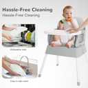 BOSEDSANG 4-in-1 Baby High Chair, Convertible Highchair for Babies and Toddlers, Portable High Chair with Foldable Design, Booster Seat for Kitchen, Dining & Outdoor Use, Easy to Clean & Storage(Grey)