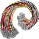 100Pcs Leather Necklace Cord with Clasps, Rope Necklace String, 25Color Necklace Cords for Pendants, 19.7" Premium Necklace Chains for Jewelry Making Supplies, 1.5mm Waxed Necklace Bracelet Cord DHOOZ