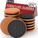4" Felt Furniture Sliders for Hardwood Floors, 8 PCS Furniture Pads for Tile Floors, Furniture Movers Sliders for Heavy Furniture, Felt Sliders Move Large Furniture Easily