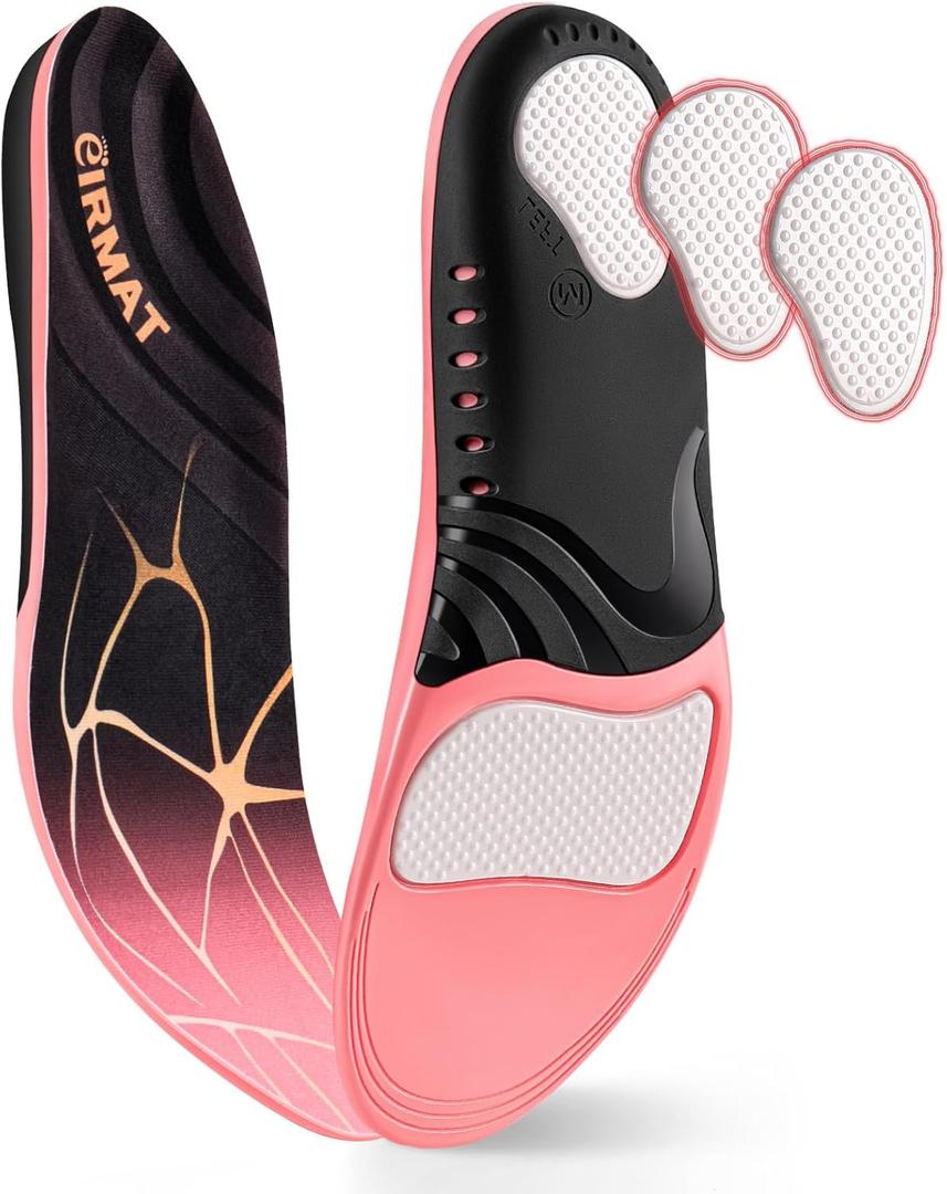 Plantar Fasciitis Shoe Insoles for Women: High Arch Support Orthotic Inserts - Orthotic Inserts for Flat Feet, Foot Pain Relie(1 Pairs-M-Pink)