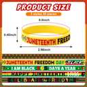 3 x 60Pcs Juneteenth Party Favors Bulk Include 30 Juneteenth Freedom Day Button Pins and 30 Happy Juneteenth Silicone Bracelets for 1865 Black Emancipation Day Activity Supplies Gifts