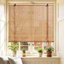 Bamboo Blinds 32x48 inch Bamboo Roman Shades for Indoor Windows Outdoor Patio,Light Filtering Sunshade Roll Up Window Shades,Easy to Install