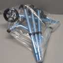 Walkers for Seniors, Folding Walker with Wheels and 2 Skis, Lightweight Rolling Walker Supports Up to 350 Pounds, Adjustable Height, Adult Compact Standard Walkers with Aluminum Frame, Blue