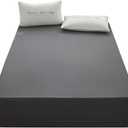 Bedding Twin Size Fitted Sheet Only-Twin Size Deep Pocket Bottom Sheet Fits 15inches Bed Mattress Sheet Soft and Microfiber-Easy Care-Dark Gray