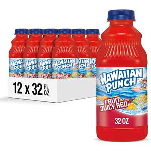 Hawaiian Punch Fruit Juicy Red Juice Drink, 32 Oz Bottles, 12 Count , BBD 10/12/2026
