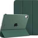 MoKo for iPad (A16) 11th Generation Case 11 Inch 2025,iPad 10th Generation Case 10.9 Inch 2022,Slim Stand Hard PC Translucent Back Shell Smart Cover,Support Touch ID,Auto Wake/Sleep,Midnight Green