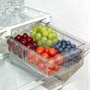 Refrigerator Organizers Storage Fridge Drawer, Storage Containers - 1 Pack | Under Shelf Drawer for Fruit, Deli, Cheese, Seafood, Pull Out Plastic Organizer Bins fit for Medium Fridge Shelf, Simple Use