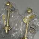 QCAA Solid Brass Dutch Door Bolt, 6", Polished Brass, 2 Pack, Made in Taiwan