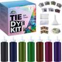 Tie Dye Kit - 7 Dark Shades Tie Dye Kit for Adults & Kids, 21 Fabric Dye Powder Packs, Bottles, Gloves, Rubber Bands - Permanent Clothing Dye for DIY Tie-Dye Crafts, Party Supplies, Large Groups