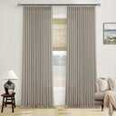 Flax Burlap 90 Inch Pinch Pleated Linen Curtains 2 Panel Set for Living Room Thick Linen Textured Drapes 90 Inches Long Pinch Pleat Drapes Semi Sheer Curtain for Dining Bedroom Office Dark Taupe (Burlywood Birch)