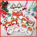 2 x 42 Pcs Christmas Paper Eyeglasses and Tree Bead Necklace Christmas Glasses for Photo Props Holiday Gift