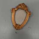 8 Pcs Mini Picture Frame Ornament for Christmas Tree Gold Vintage Photo Frames Antique Resin Oval Rectangle Tiny Ornamental with Hook and Ribbon for Xmas Tree Wall Decor (Rustic Style)