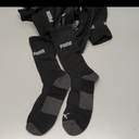 PUMA Men's Crew Socks (6-Pack) (10-13, Black/Grey Logo)