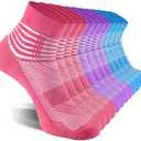 IRAMY Compression Ankle Support Socks Coolmax Wicking Cushioned Athletic Plantar Fasciitis Relief Men Women 2/3/6 Pairs, Pack of 2