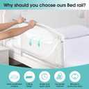 NUTIKAS Baby Bed Rail Guard for Toddlers - 35.4" Toddler Bed Rails for Crib,Twin,Full, Queen Bunk Size Bed Swing Down Bedrail Extral Tall Child Safety Side Railing Guards for Kids